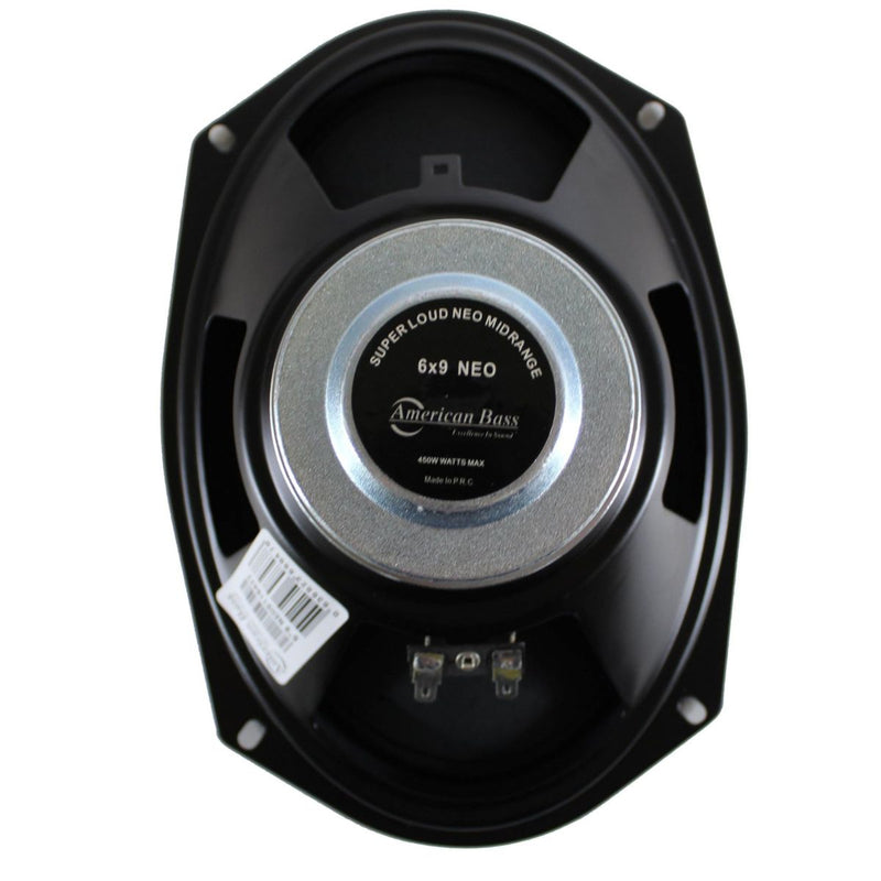 American Bass Pro Car Audio 6x9" 225 Watt RMS 4-Ohm Midrange Speaker Pair NEO69