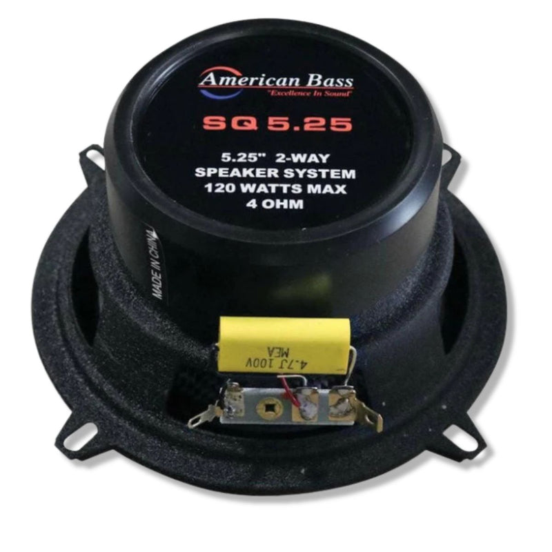 American Bass 5.25" 60 Watt RMS 4 Ohm 2-Way Coaxial Speaker System Pair SQ 5.25