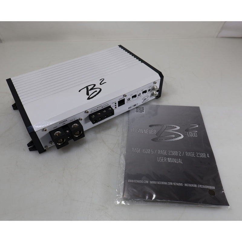 B2 Audio RAGE Amplifier Bridgeable 2300 W 2-Channel 2-Ohm Class-D 2.3K OPEN BOX