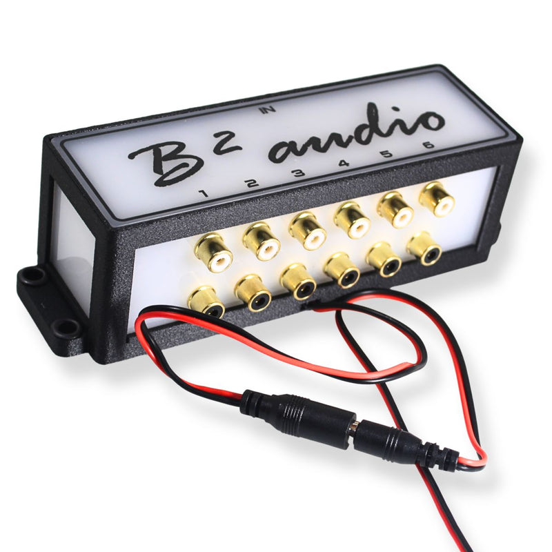 B2 Audio Cockbox 2x12 RCA Splitter Distribution Block w/ RGB LED Lights