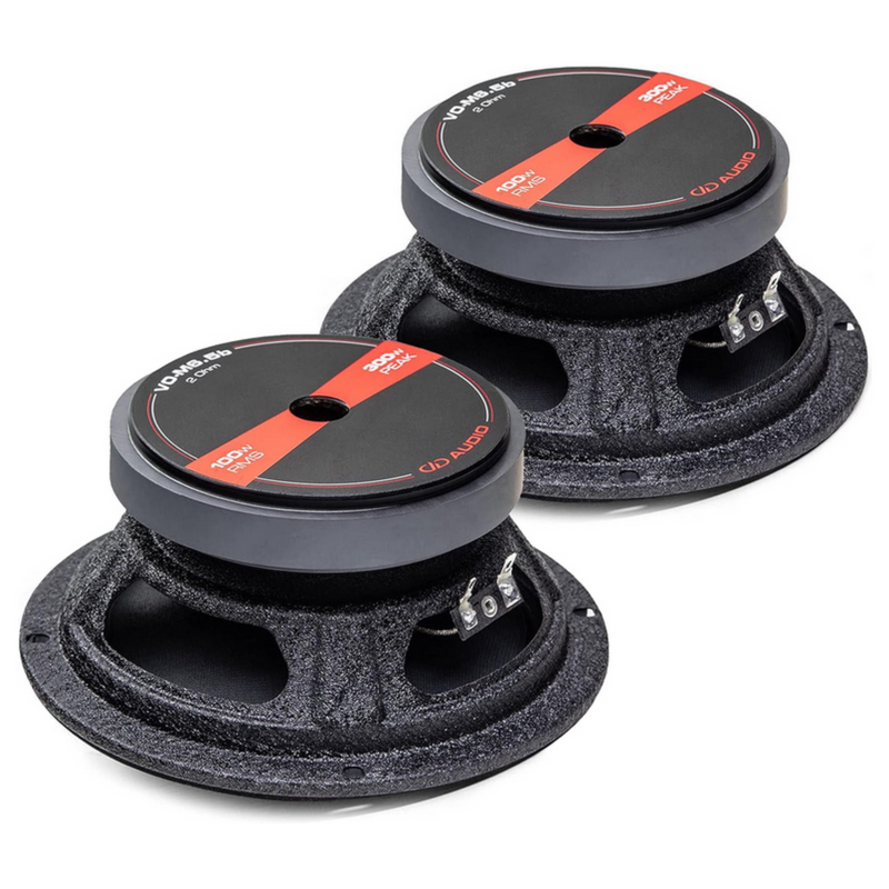 DD Audio Pair of 6.5 Inch 100 Watts RMS 2-Ohm Mid-Range Speakers VO-M6.5b-S2