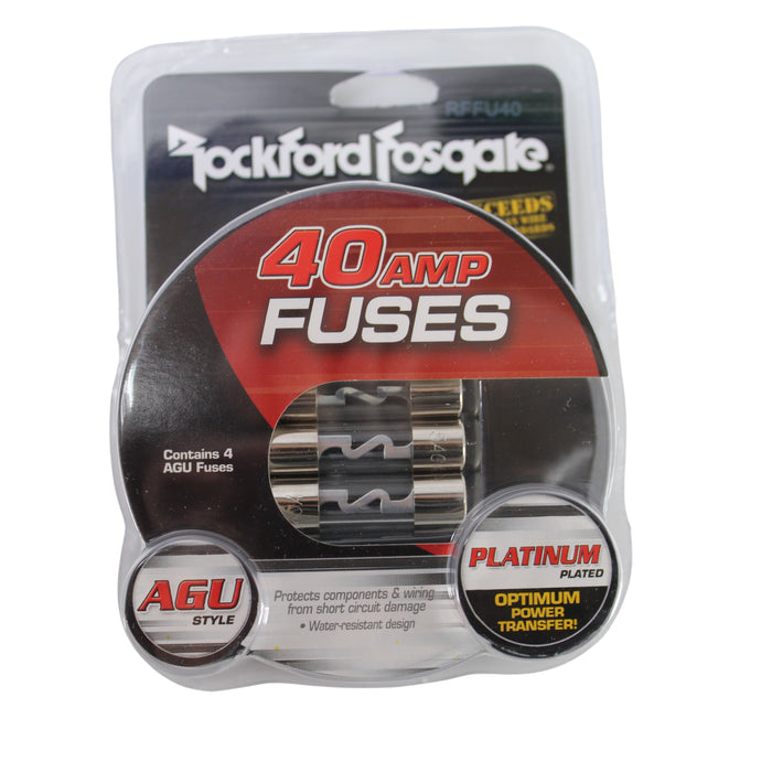 Rockford Fosgate 40 Amp AGU Fuse Platinum Finish (4-Pack) RFFU40