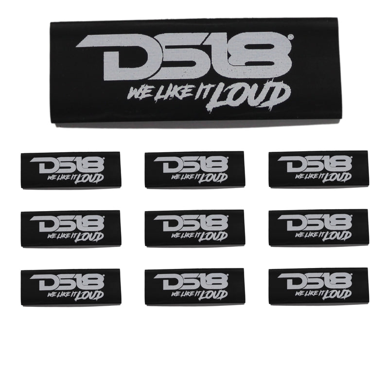 4 Gauge 3:1 Heat Shrink with DS18 Logo 10 Pack Black