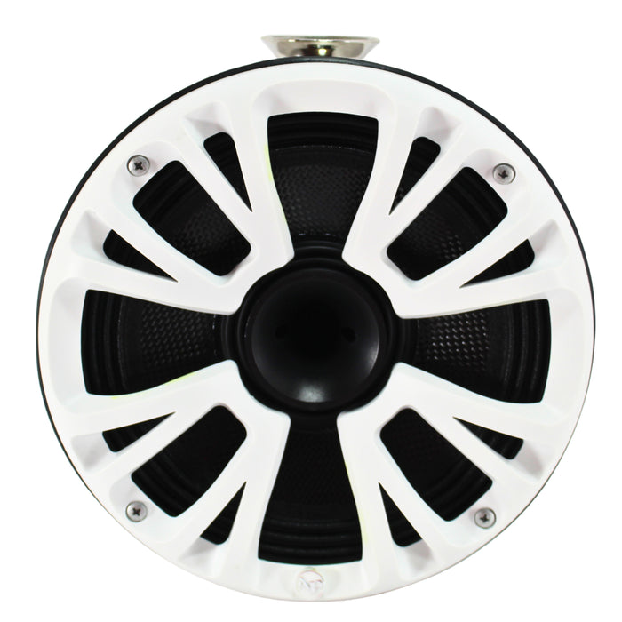 Audiopipe Pair of 8" 125W RMS 4 Ohm White Carbon Fiber Marine Tower Speakers