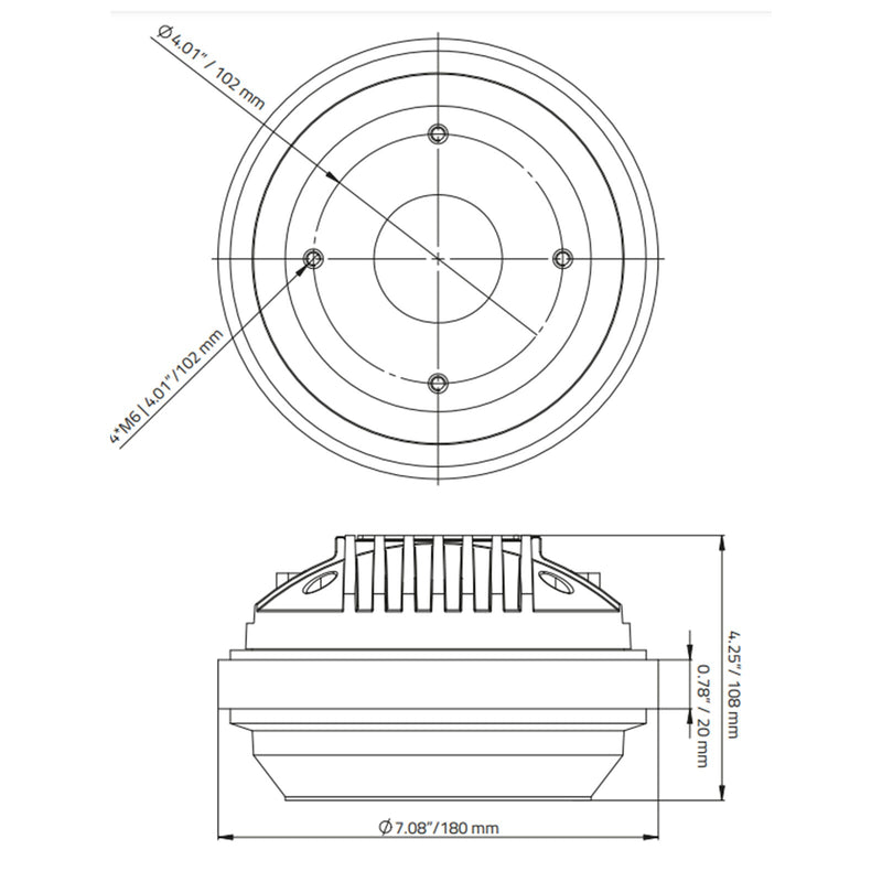 DS18 PRO 2" 1000 W 8-ohm Bolt On Throat Compression Driver with 3" Titanium VC