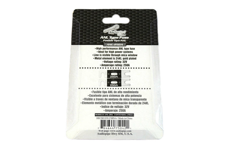 Audiopipe 225 Amp 32V Gold Plated ANL Car Audio Fuse Pair AP-ANL-225A