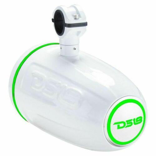 DS18 NXL6TPW 6.5" 100 Watt RMS 4-Ohm Marine Coaxial RGB White Tower Speakers