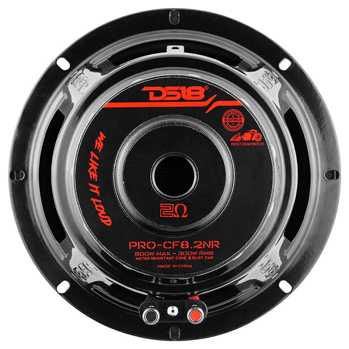 DS18 8" Motorcycle Mid-Bass Loudspeaker Marine & Powersports 600W 2 Ohm CF8.2NR