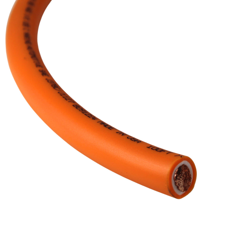 GP Car Audio 4 AWG 100% OFC Power/Ground Wire Orange Lot Cut By The Foot
