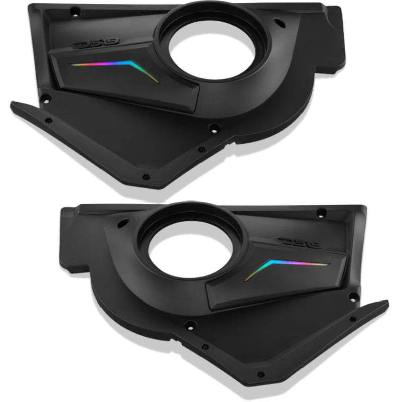 DS18 Can-Am Maverick X3 Front Door Speaker Panels w/ Digital LED Lighting 2020+