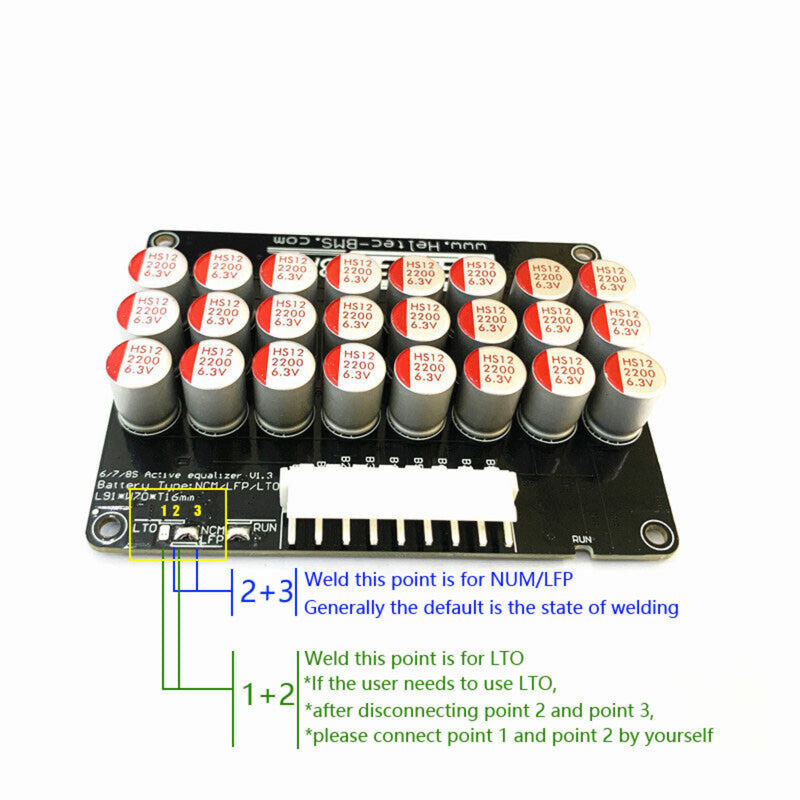 XS Power 6 Pack DIY Kit White 40AH LTO Cell Bank 2.3v W/ Dog Bones & Balancer