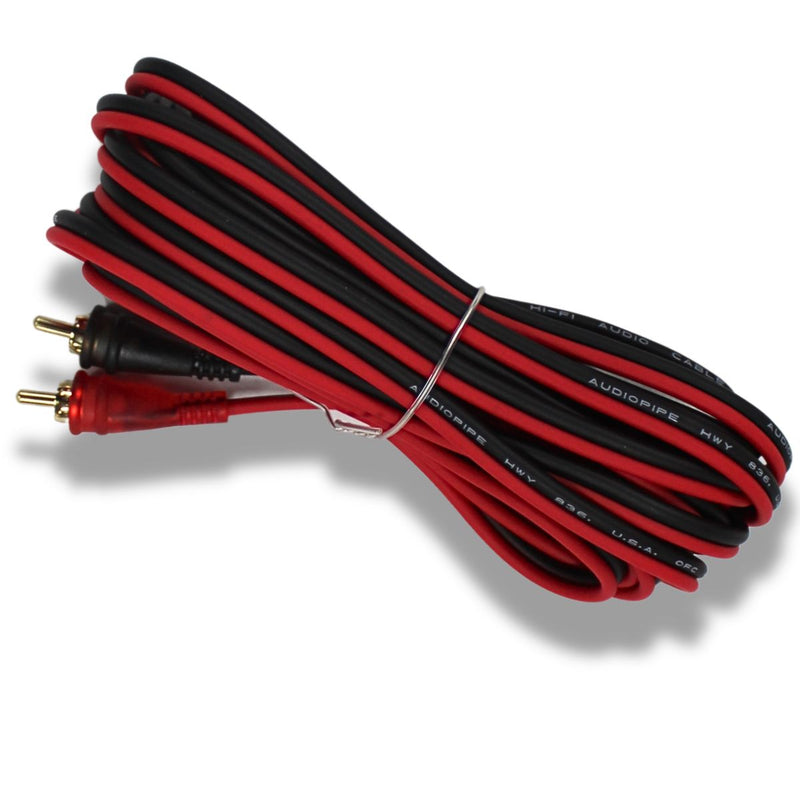 Audiopipe Frosted RCA Cables w/Gold-Plated RCA Connectors (10 Pack) 1.5-25 Feet