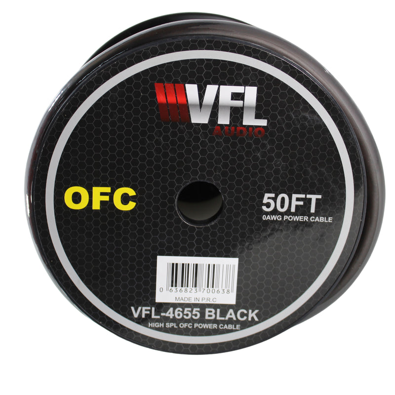 0 AWG Black PVC Jacketed 100% OFC American Bass Power Wire Lot Cut By The Foot