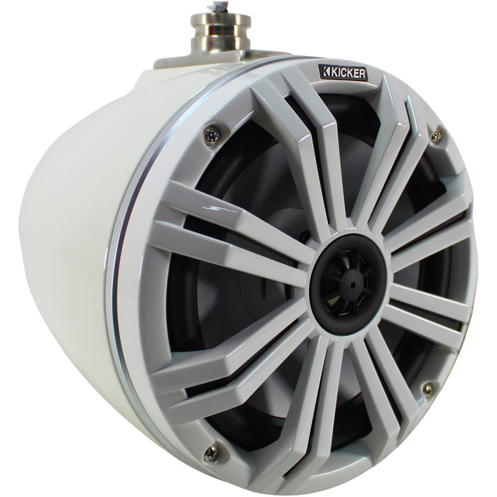 Kicker KMTC Series 8" 300W Marine Coaxial White Tower System Speakers / 45KMTC8W