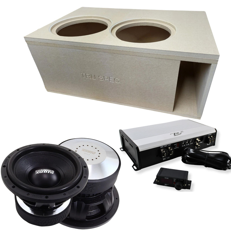 Sundown Pair of 12" U-Series D4 Subs & RAGE-3200 Amp w/ Dual Vented Enclosure