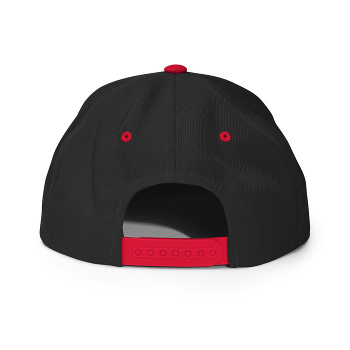 Official Big Jeff Audio Basshead™ Snap Back Flat Bill Hat Red/Black