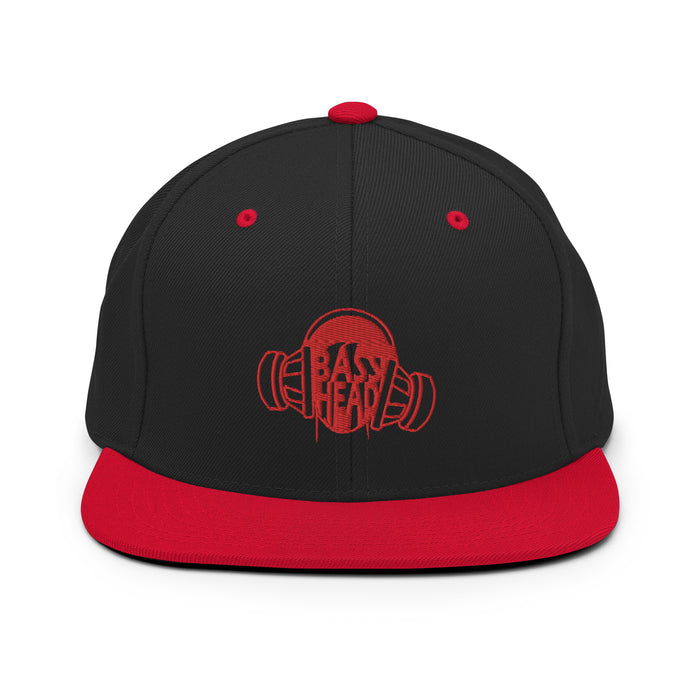 Official Big Jeff Audio Basshead™ Snap Back Flat Bill Hat Red/Black
