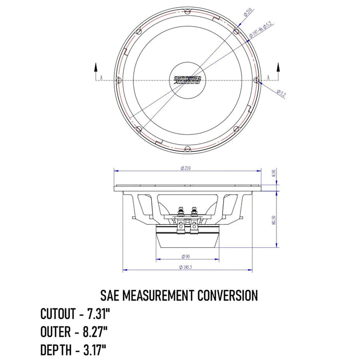 Sundown Audio Neo Pro v.4 8" 130W RMS 4-Ohm Mid-Range Speaker / NEOPRO-V4-8-4