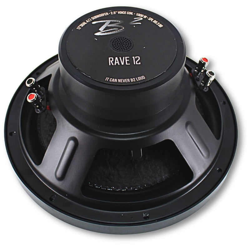 B2 Audio 12" DVC 4 Ohm 2.5" VC 500W RMS RAVE Shallow Mount Subwoofer