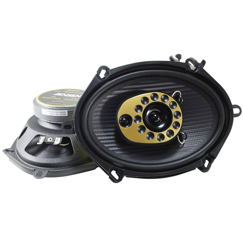 Pair of 5"x7" / 6"x8" Full Range 50 Watt RMS 4-Ohm Jensen JS68T  3-Way Speakers