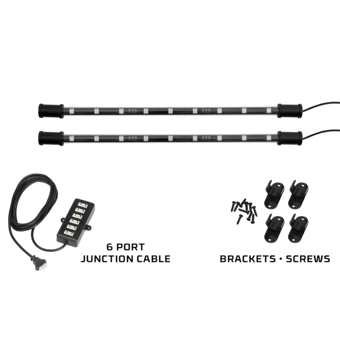 LEDGlow 2pc 12" LED Add-On Million Color Wireless Interior Kit w/ Junction Cable