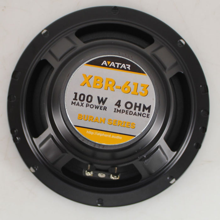 Avatar 6.5" 50 Watt RMS 4-Ohm Black Coaxial Speaker Pair XBR-613 OPEN BOX
