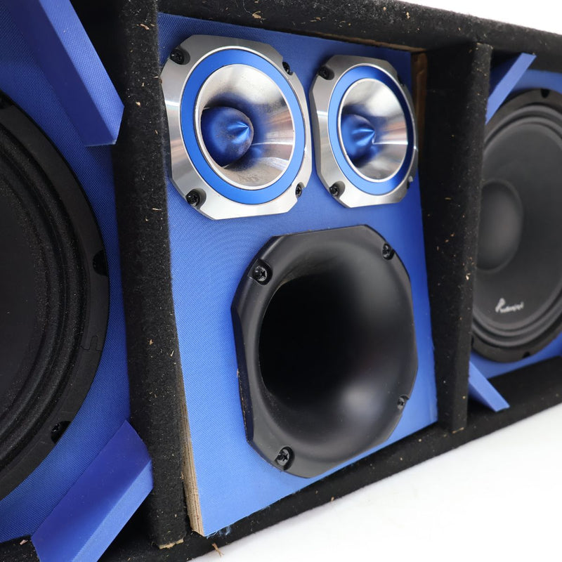 Blue Fully Loaded Speaker Box 2x 10" Woofers, 6" Driver, 2x 4" Tweeters OPEN BOX