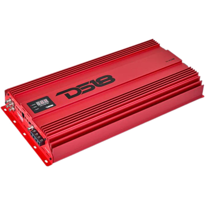 8000W RMS 1-Ohm Monoblock Red Amplifier w/ 8KW Voltmeter DS18 HOOLIGAN KO Series