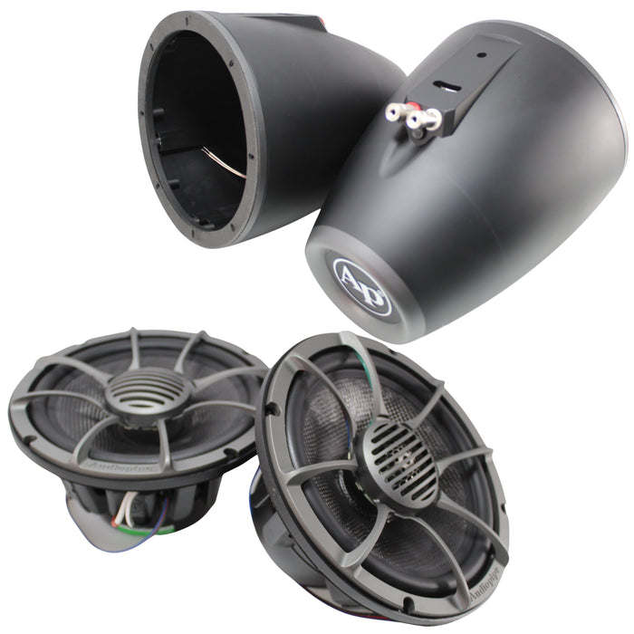 Audiopipe Marine 8" Coaxial 250W RMS 4-Ohm 2-Way Speaker & Tower Enclosure w/LED