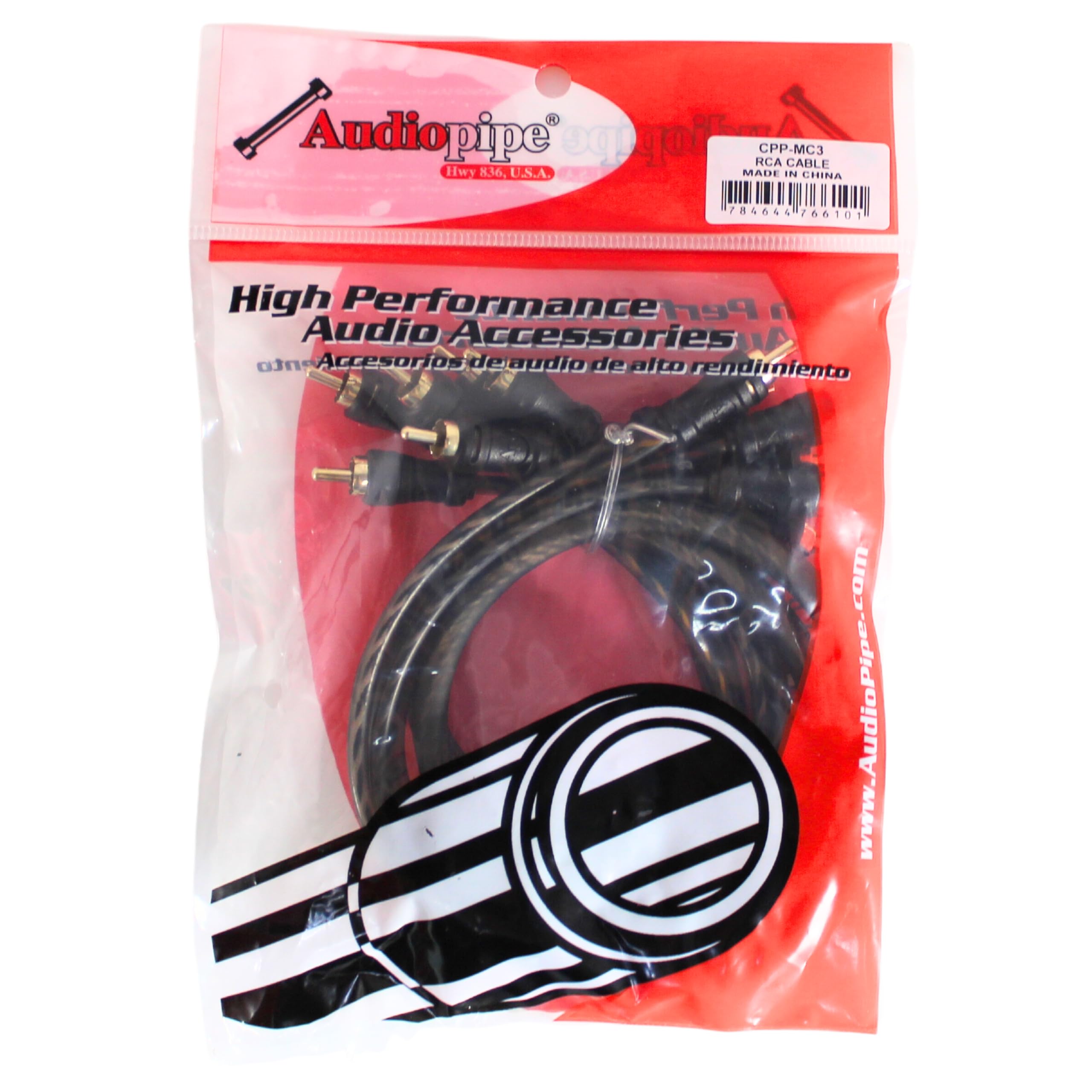 Audiopipe 3 Foot 6 Channel Car Audio Dual Twisted OFC RCA Cable