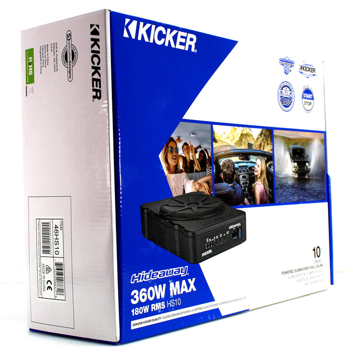 Kicker Hideaway Series 10" Compact Powered Subwoofer with Remote Bass Control