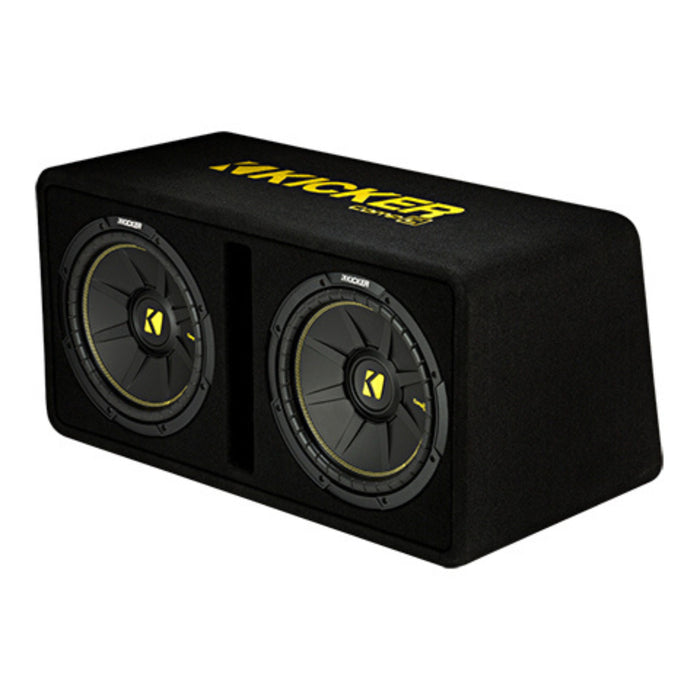 Kicker Dual 12" CompC Subwoofer Loaded Enclosure 1200W Peak 2 Ohm 44DCWC122