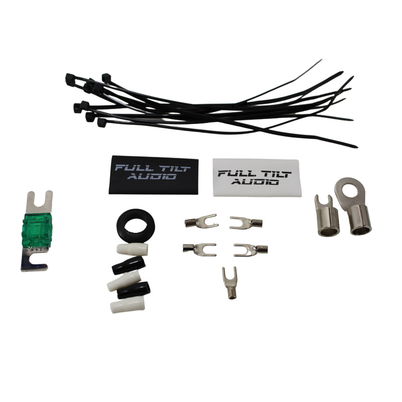 Full Tilt 4 Gauge AWG White/Black Amplifier/Amp Wire Kit