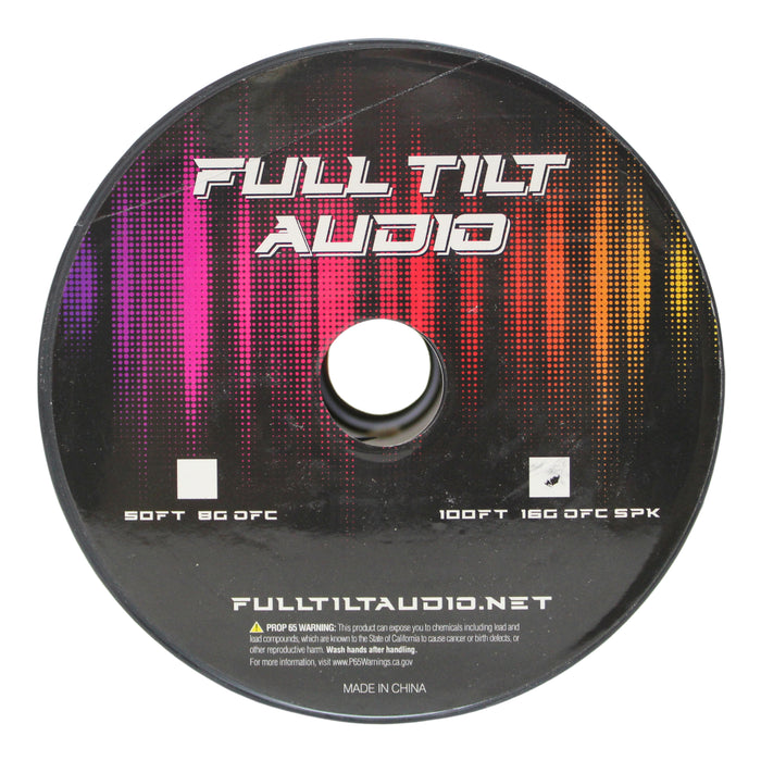 Full Tilt Audio 16GA Tinned Oxygen Free Copper Speaker Wire Blue/Black Lot