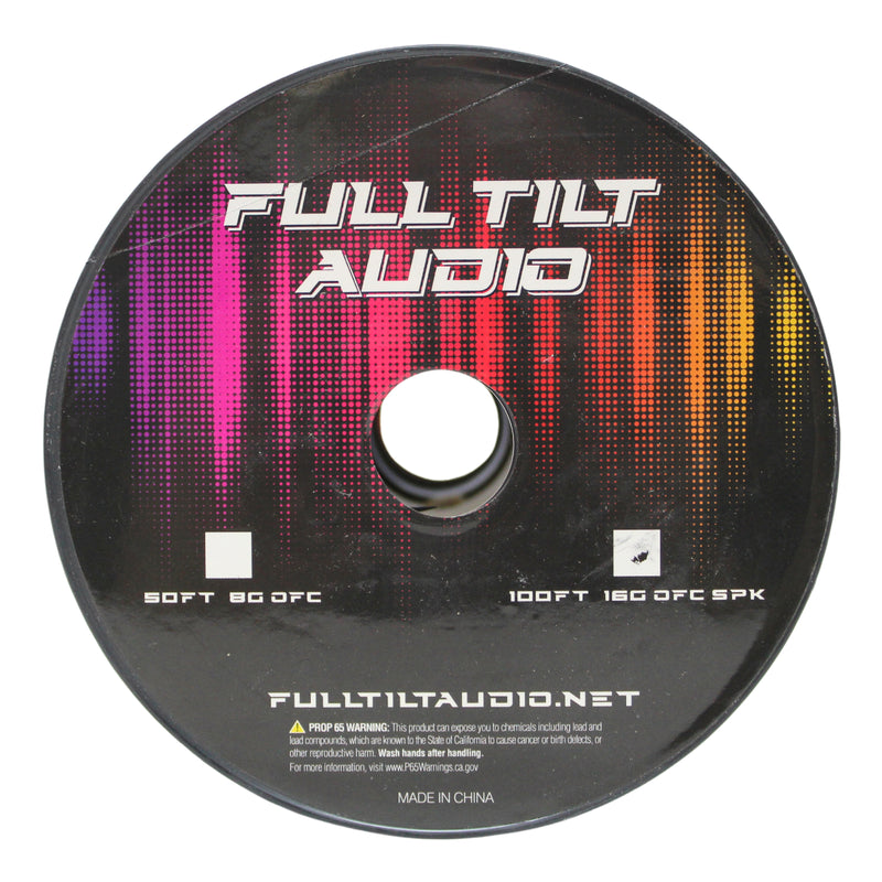 Full Tilt Audio 16 GA Tinned OFC Speaker Wire Blue/Black Lot Cut By The Foot