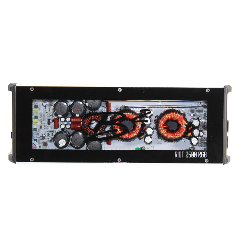 B2 Audio 2500W 1-Ohm Class D Monoblock Amplifier w/ RGB LED Lights RIOT Series