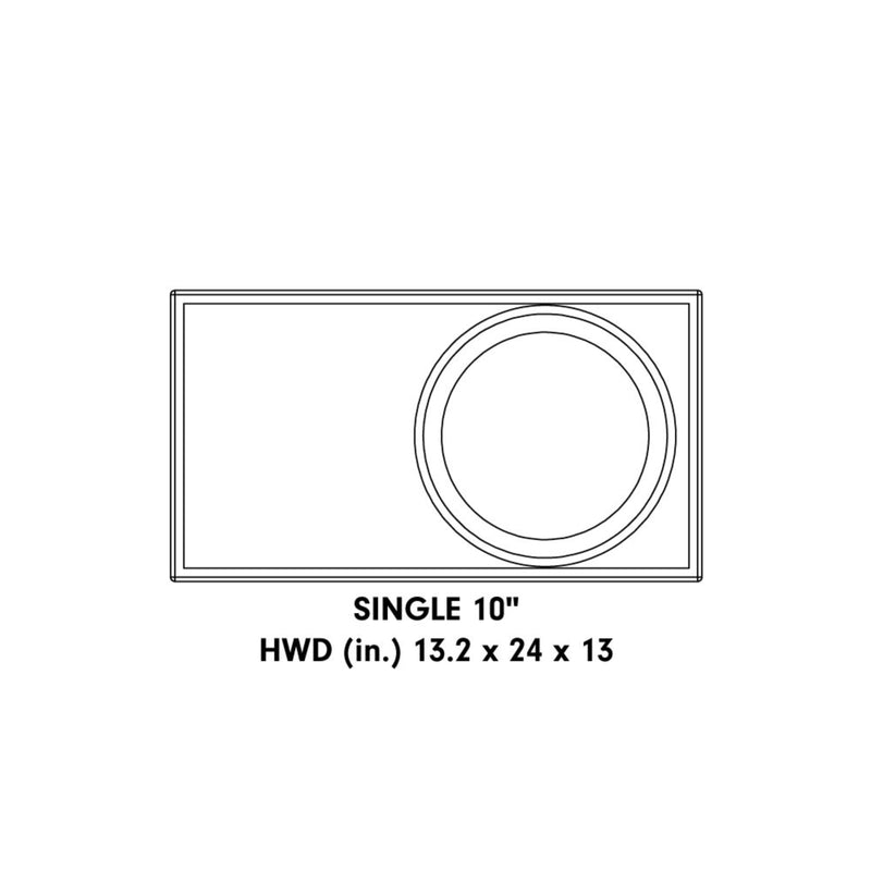 Single 10" Unloaded Enclosure (DOES NOT INCLUDE SUBWOOFER) DD Audio UE-10.1