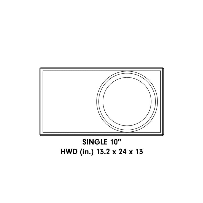 Single 10" Unloaded Enclosure (DOES NOT INCLUDE SUBWOOFER) DD Audio UE-10.1