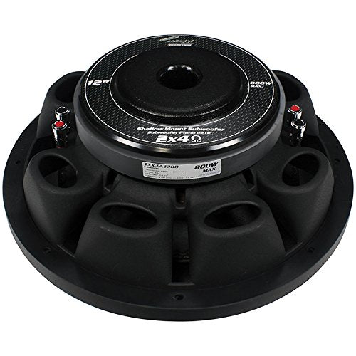 Audiopipe 12" 800W Max Dual Voice Coil 4-Ohm Shallow Mount Subwoofer TXX-FA1200