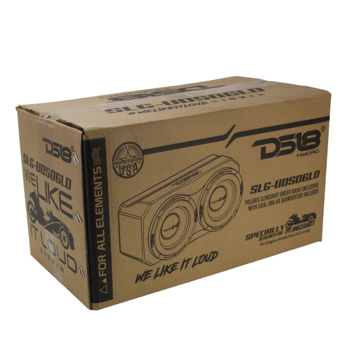 DS18 Under Dash 6" Subwoofer Enclosure For Polaris Slingshot w/ 2 x ZR6.4D