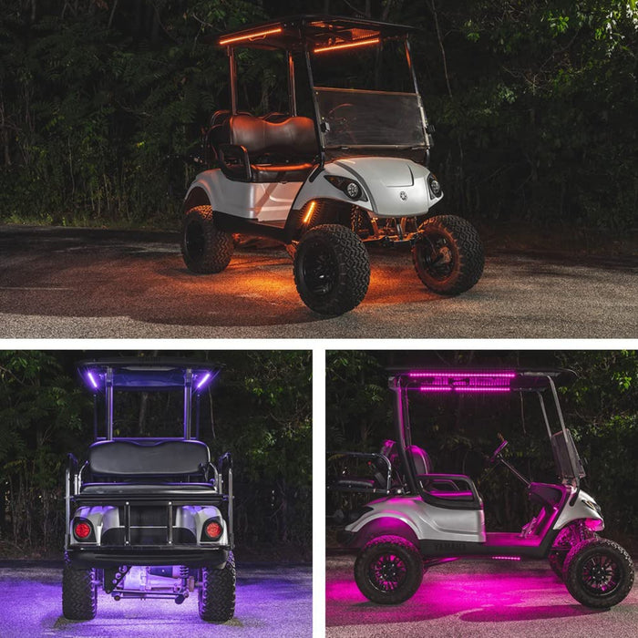 LEDGlow 12pc Multi-Color Golf Cart Underbody, Interior & Canopy LED Light Kit