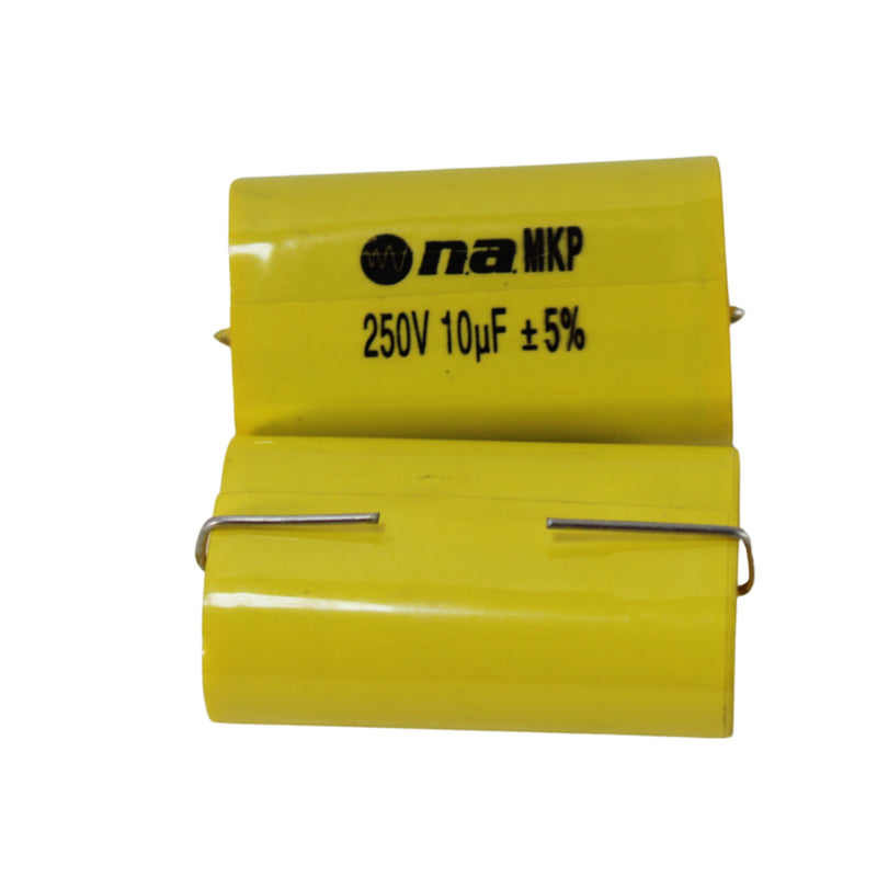 Pair of 10 Microfarad Bass Blocker 250 Volt Metalized Film Capacitors