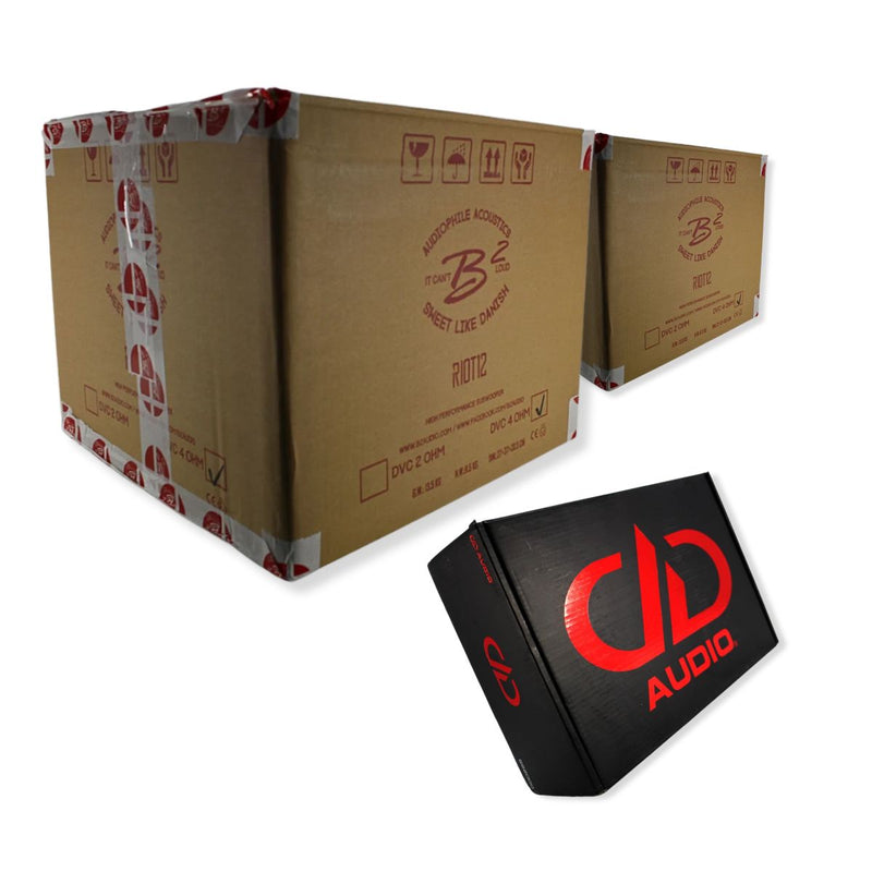 Dual B2 Audio RIOT 12" D4 1000W RMS Subs with DD Audio SS2000 Amp