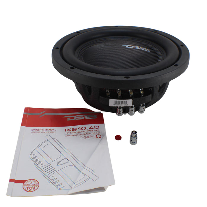 DS18 10" 1000 Watts Dual 4 OHM Shallow Subwoofer Pro Car Audio IXS10.4D OPEN BOX