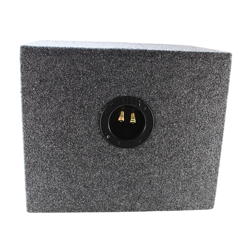 Single 10” Sealed Carpeted Subwoofer Box Made w/ Heavy-Duty MDF Construction