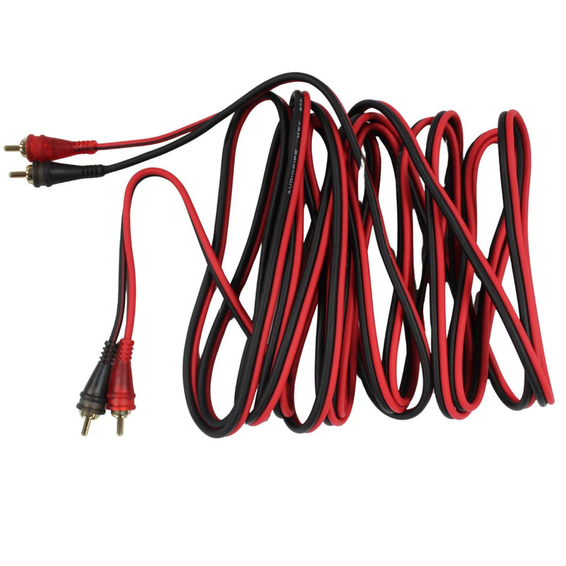 Audiopipe Frosted RCA Cables w/Gold-Plated RCA Connectors (10 Pack) 1.5-25 Feet