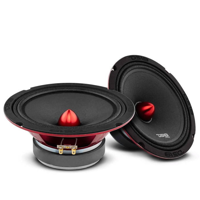 4x DS18 8" 4 Ohm Midrange Loudspeakers PRO-X8.4BM + 4 Channel Amplifier Package