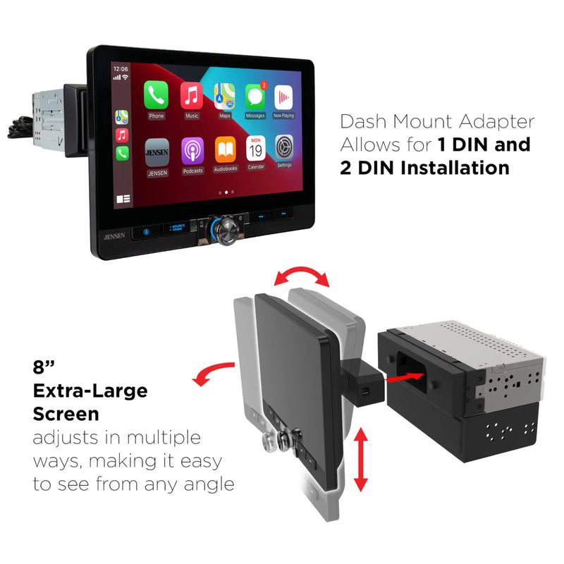 Jensen 8 Touchscreen Receiver w/Wireless Android Auto & Apple CarPlay CAR813