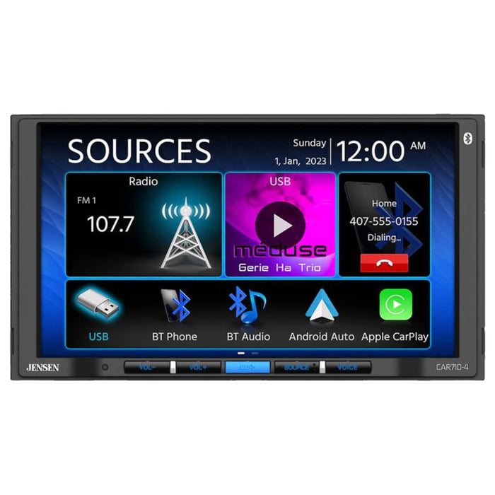 Jensen 7" Touchscreen Bluetooth Car Radio with Backup Camera - CAR710-4BC