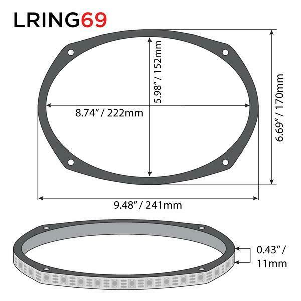 DS18 6x9" LED RGB Acrylic Glass Ring for Speakers + LED Bluetooth Controller